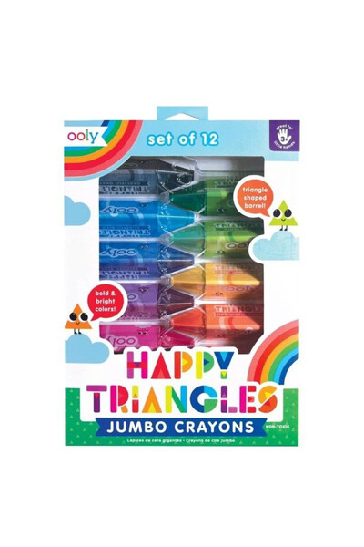 Ooly Creioane colorate triunghiulare Jumbo multicolor 12 culori 3+ ani