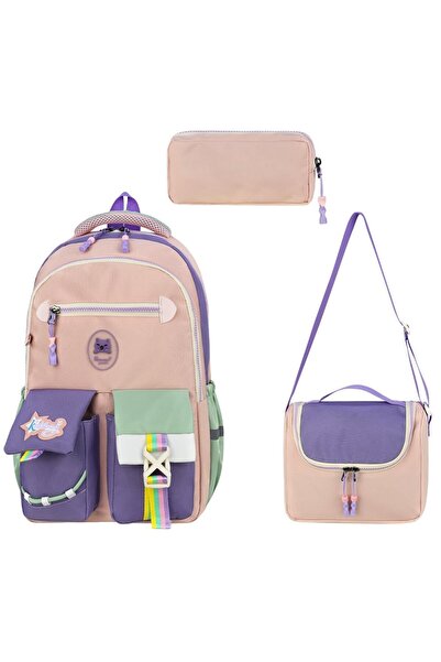 ms mixxstore Luxury Waterproof Fabric Thermal Foil Backpack School Bag Set wi...