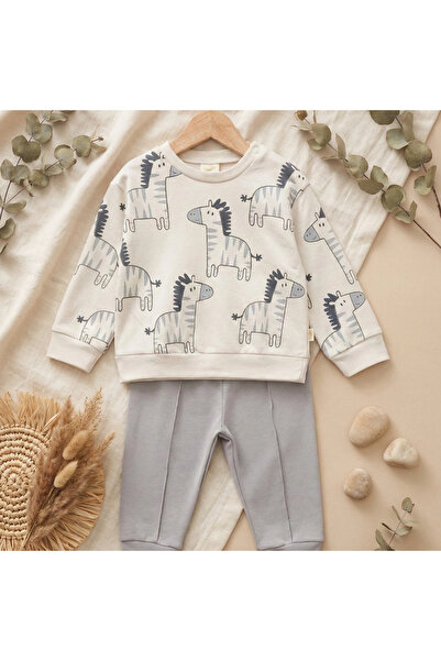 air baby Horse Patterned 100% Cotton Interlock 2-Piece Baby Boy Set
