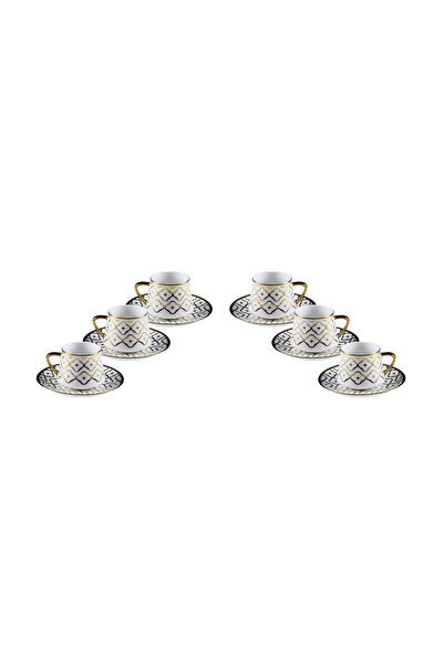 LOTUS Bone 6'lı Kahve Fincan Takımı 12pç.