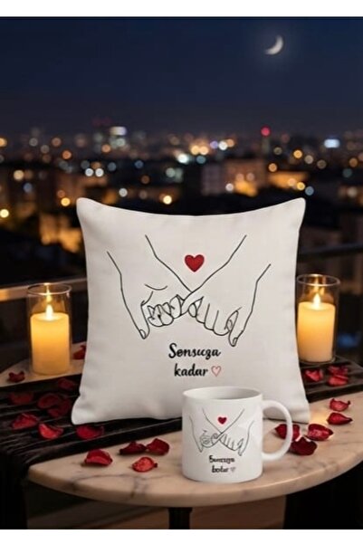 KADOREX DESIGN Sonsuza Kadar El Ele Kupa ve Kırlent Seti – Evlilik Yıldönümü ...