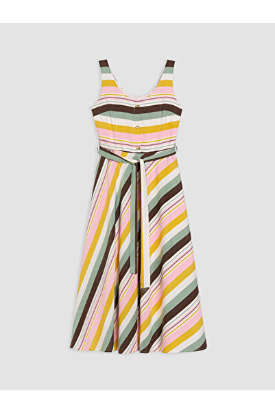 LC Waikiki U Roba Collar Striped Belted Dress for Style Enthusiasts from Uzg ...