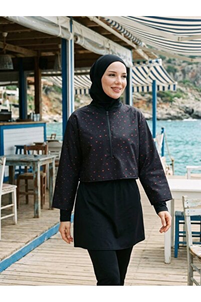 Nakşi Giyim Kadın Tam Kapalı 3 Parça Bone Tunik Pantolon Fermuarlı Hızlı Kuru...
