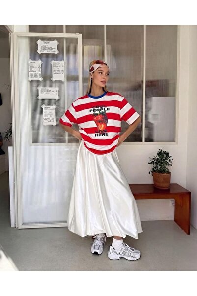 DENİKK Trend Oversize Washed Vintage Effect Retro Short Sleeve T-Shirt