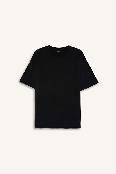 DeFacto 100% Cotton Relax Fit Crew Neck Short Sleeve Rose Color T-Shirt I0623...