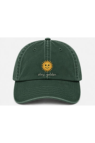 WeavedCo Stay Golden Keep the Sparkle Vintage Washed Hat (Not Printed, Embroi...