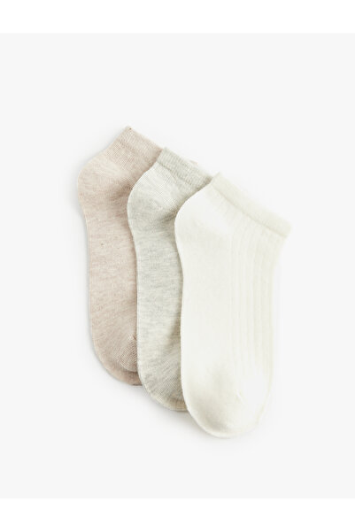 Koton Textured 3-Piece Booties Socks Set