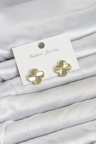 OGHAMAY Gold Color Brass Clover Model Women's Earrings