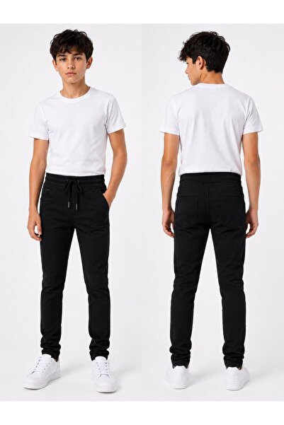 Dıgıl Kids Ribana Bel kanvas Lise Boy Okul Pantalonu Likralı Unisex