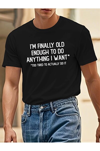 Astogria13 تي شيرت رجالي كاجوال بأكمام قصيرة من At The Age Of Being Able to D...