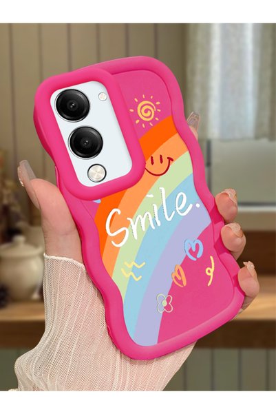 Hontinga Vivo Y29S Compatible Case Camera Protector Red Silicone Couple Phone...