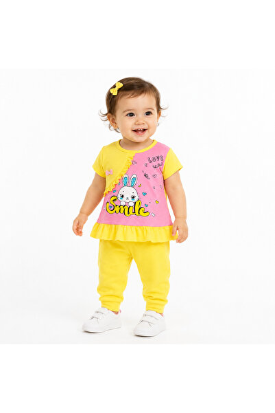 Generic Girls' Rabbit Print Outfit Set, Size 1Y |   T-Shirt and Trousers, Bri...