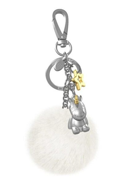 Metalmorphose Breloc unicorn cu pompon multicolor