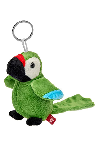 Beppe , breloc papagal Ara din plus, cu inel metalic, Multicolor, 11 cm