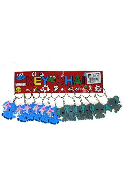 adar , Set brelocuri din silicon pentru chei cu figurina elefant – 12 bucati,...