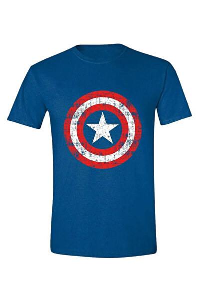 Pcmerch Tricou barbati Pcmerch, Captain America, scut crapat, albastru, fabri...