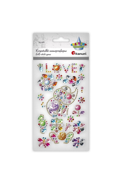 Titanum Cristale decorative autocolante elefant LOVE set 22 buc multicolor