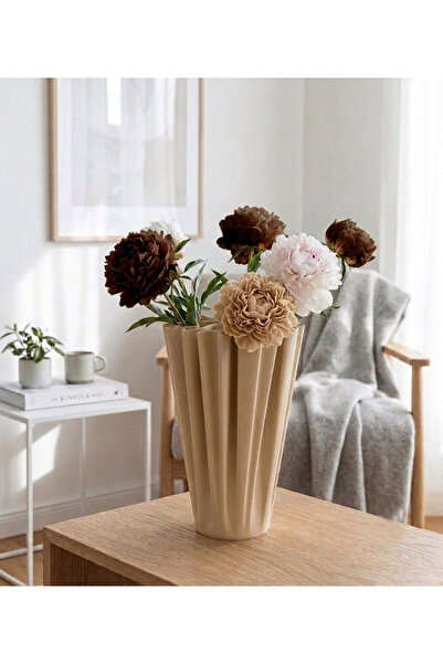 Handmade Nordic Style Curved Vase - 18 cm Decorative Flower Vase - Modern Des...