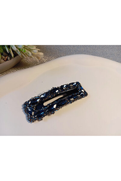 EUROAKSESUAR 7 cm Crystal Marquise Stone Silver Color Luxury Snap Buckle