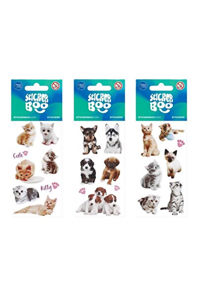 Sticker BOO Abtibilduri/Autocolante mix de modele cu pisici si caini, blister...