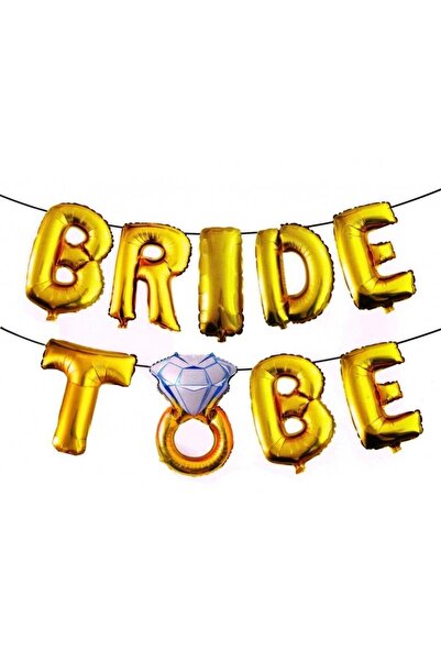 GoParty Set baloane din folie Bride to be, ghirlanda cu litere si inel, multi...