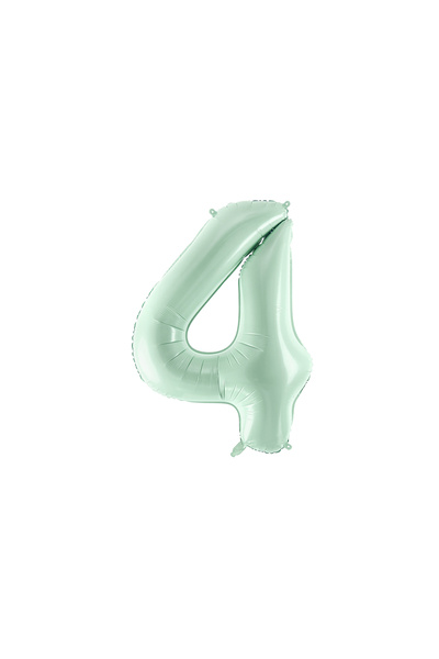 Partydeco Balon folie cifra 4 verde pastel 72cm