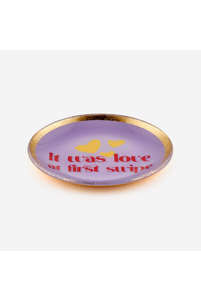 GIFT COMPANY Placă decorativă din sticlă mov Love Swipe 10X0,8X10 Cm