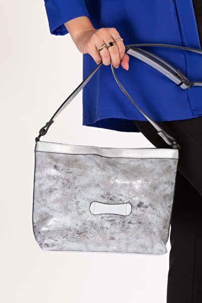 Gondol Women's Double Compartment Cross Shoulder Bag Shb.2182 Gray
