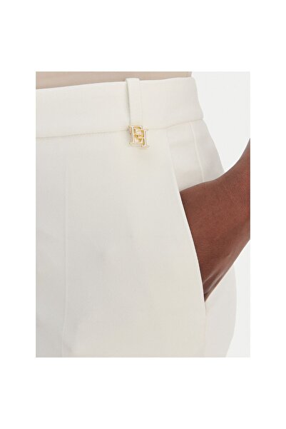 Elisabetta Franchi Pantaloni de damă din material textil PA16661E2 Alb