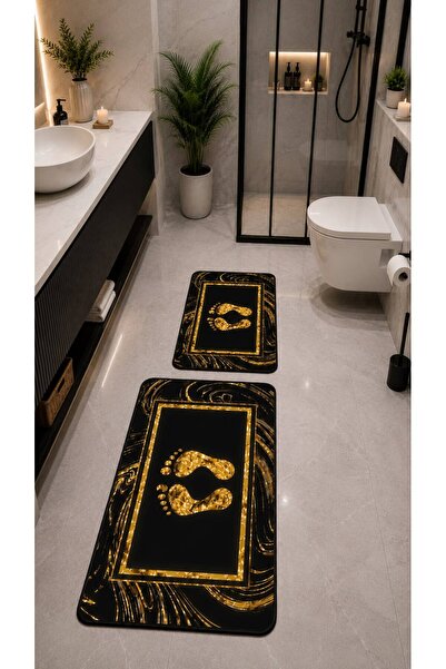 GNL HOME Marble Patterned 60 X 100 - 40 X 60 Non-Slip Base Washable Dust and ...