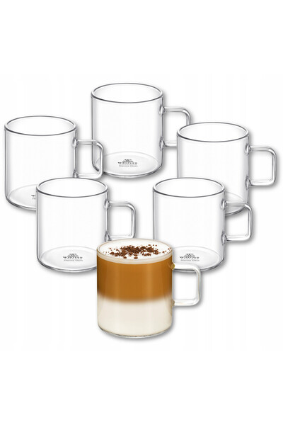 WILMAX ENGLAND Set căni termice sticlă termorezistentă, 200 ml, Thermoglass W...