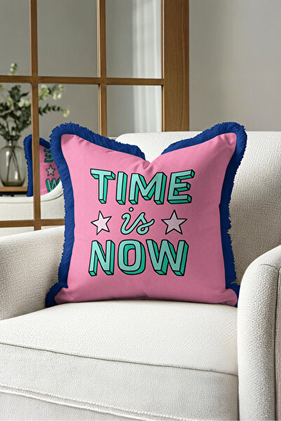 Evimde Bambaşka غطاء وسادة بتصميم Pop Art Starry Time is Now مع شراشيب - غطاء...