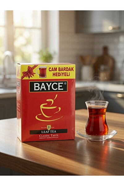 Bayce Glass Cup with Gift Yellow Iline Leaf Tea Classic Taste Bergamot Flavor...