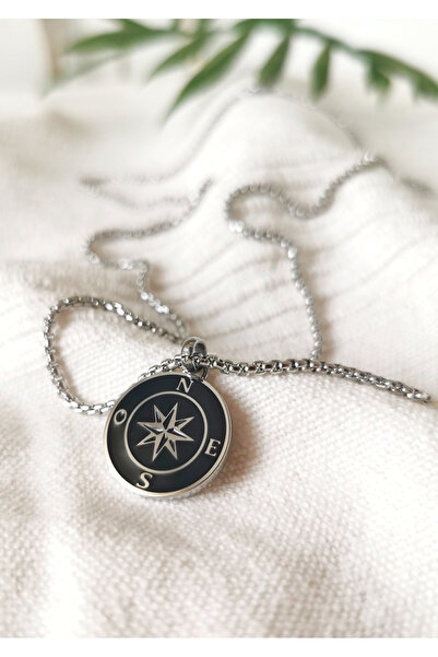 Halley Concept Steel Compass Elite Men's Necklace