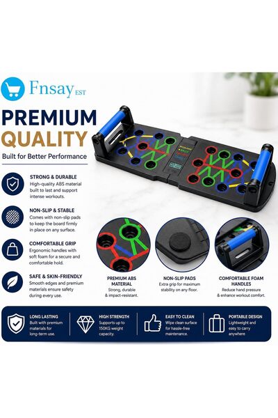 FNSAY لوح تمارين قابل للطي مع قضيب سحب للأسفل |   للرجال والنساء، تدريب الصدر والذراع، معدات رياضية محمولة، بناء العضلات، تصميم قابل للطي