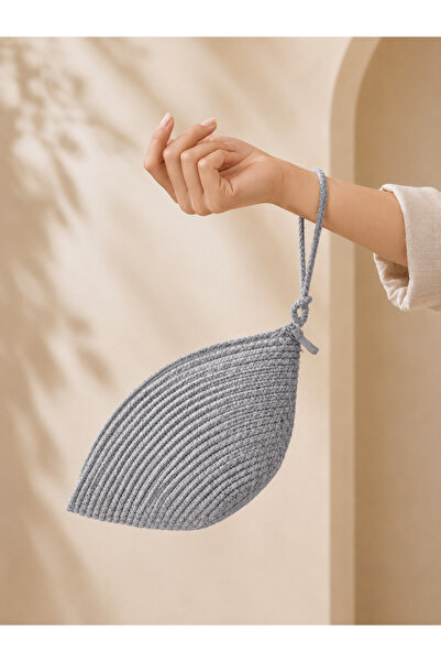 Naspar Silver Gray Color Stitched Handbag Daily Use Women's Clutch Bag 30X15X...