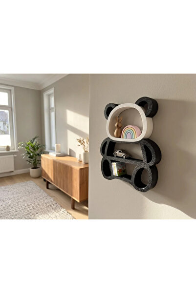 Baby Darling %100 Doğal Ayıcık Dekoratif Raf - Figür, Araba, Mini Oyuncak Standı (26cm Yükseklik)