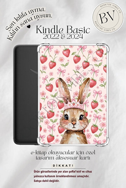 BookTok Vibes Co. Çilek Prensesi Bunny Insert - Kindle ve Kobo E-Kitap Okuyuc...