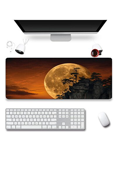 SonicTouch Keyboard Mousepad 32X70Cm Amber Moon Seamless Smooth Liquid-Proof ...