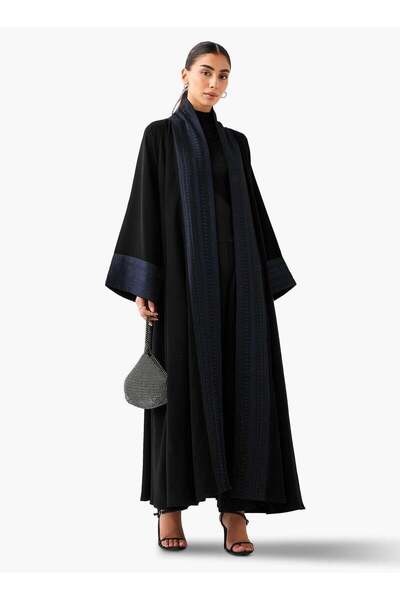 Azria Fashion Classic Threadwork Abaya - Black