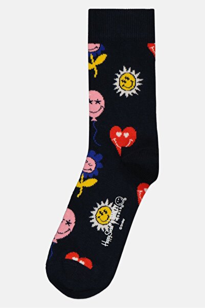 Happy Socks Kids Boy 1 Pair Smiley World Socks, Navy