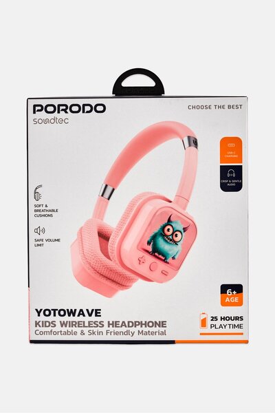 porodo Yotowave Kids Wireless Headphone, Pink