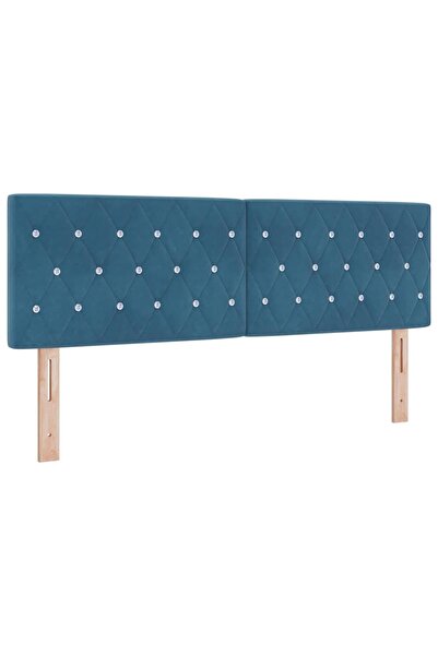 vidaxl Tăblie LED cu benzi LED Manual Albastru închis 144 cm Catifea