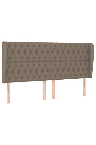 vidaxl Tăblie de pat cu aripioare gri taupe 183x23x118/128 cm textil