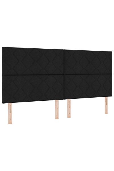 vidaxl Tăblie LED Negru 200 cm țesătură
