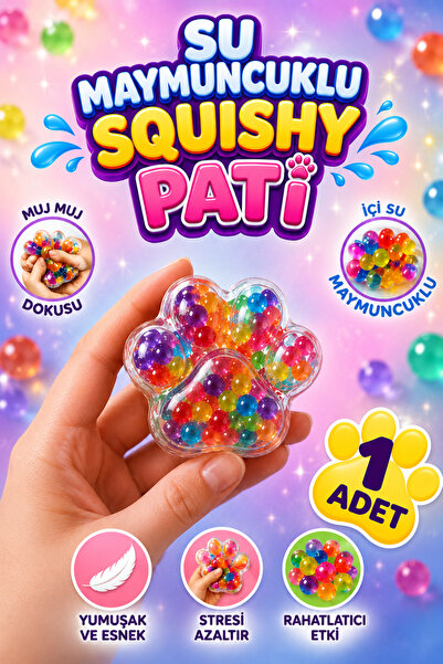 Ayver PATİ SQUISHY İÇİ MİNİK SU TOPLARI DOLU MUJMUJ SU TOPU SQUISHY SUKUŞİ ST...