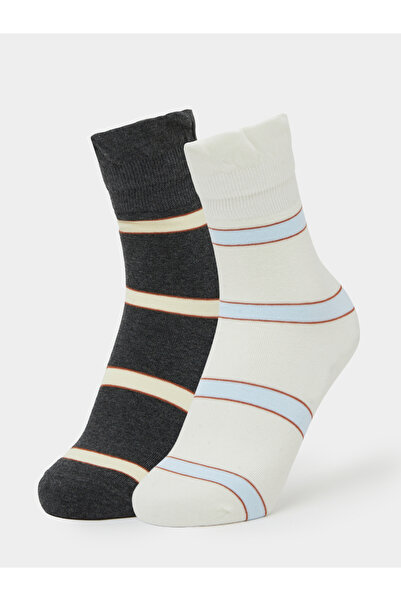 Styli Pack Of 2 - Stripe Crew Socks