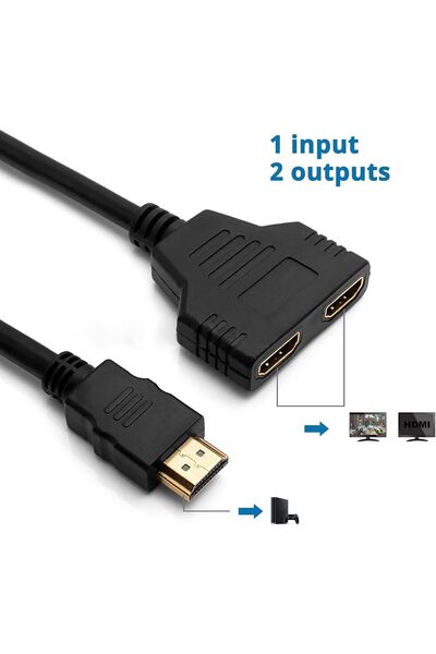 Generic HDMI Splitter Adapter Cable - Splitter 1 in 2 Out Male to Dual Female...