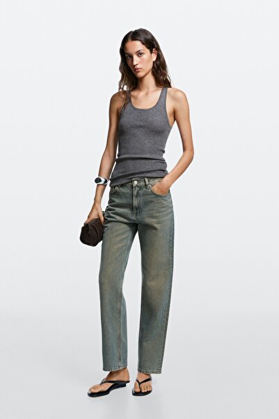 Massimo Dutti Yüksek bel straight fit jean