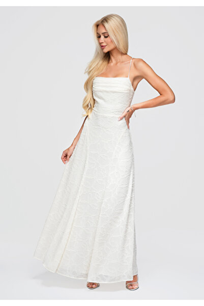 Larica Women's Maxi Dress, Fitted Top with A-Line Skirt LA-OM-DLR379